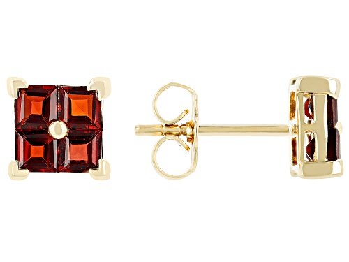 Photo of 1.40ctw Garnet 14k Yellow Gold Men's Stud Earrings