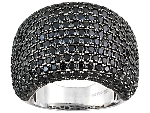 Photo of 3.57ctw Round Black Spinel Rhodium Over Sterling Silver Band Ring - Size 7