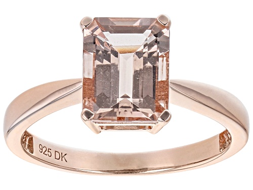 1.92ctw Rectangular Octagonal Morganite 18K Rose Gold Over Sterling Silver Ring - Size 8