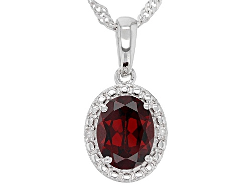 Photo of 1.89ctw Vermelho Garnet™ And 0.01ctw White Diamond Rhodium Over Sterling Silver Pendant With Chain
