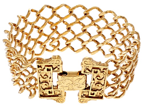1928 Jewelry® Gold-Tone Interlaced Link Chain Bracelet - Size 7