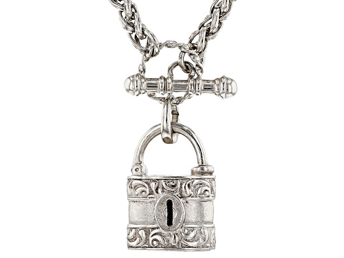 Photo of 1928 Jewelry® Silver-Tone Burgess Chest lock Necklace - Size 32