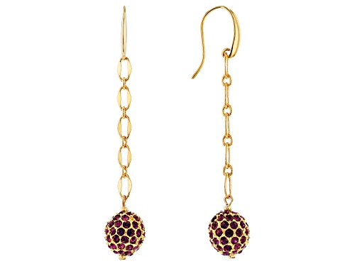 Photo of 1928 Jewelry® Purple Crystal Gold-Tone Dangle Earrings
