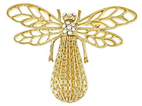 Photo of 1928 Jewelry® Crystal Gold-Tone Aurora Borealis Bee Brooch