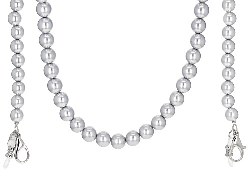 Photo of 1928 Jewelry® Pearl Simulant Silver-Tone Necklace, Eyeglass Holder, & Mask Holder - Size 22