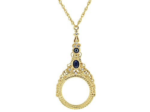 Photo of 1928 Jewelry® Blue & White Crystal Gold-Tone Magnifier Necklace - Size 30