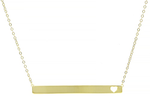 Photo of 14k Yellow Gold Heart Bar Necklace 18 inch - Size 18
