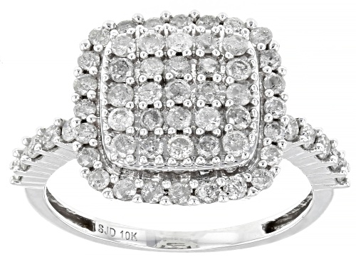 Photo of 1.00ctw Round White Diamond 10k White Gold Cluster Ring - Size 6