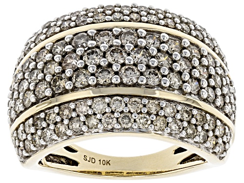 Photo of 2.00ctw Round Candlelight Diamonds™ 10k Yellow Gold Dome Multi-Row Ring - Size 6
