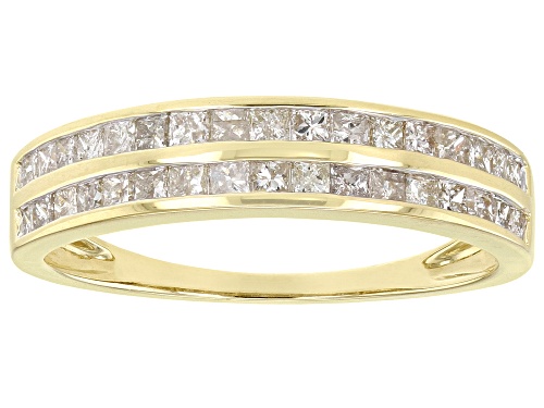 Photo of 0.75ctw Princess Cut White Diamond 10K Yellow Gold Band Ring - Size 8