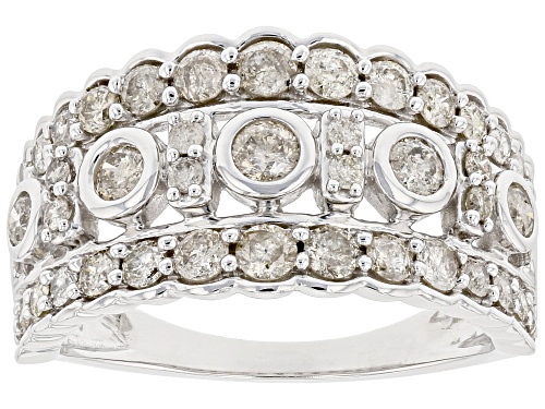 Photo of 1.25ctw Round White Diamond 10k White Gold Wide Band Ring - Size 8