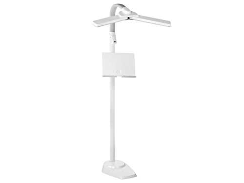 Ottlite LED Floor Lamp with USB Charging Station in White