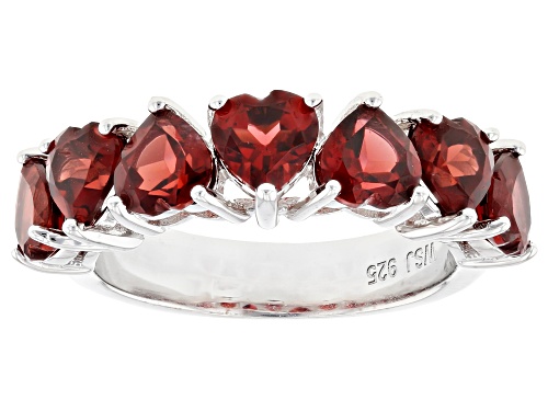 3.09CTW Heart Shape Vermelho Garnet™ Rhodium Over Sterling Silver Ring - Size 7