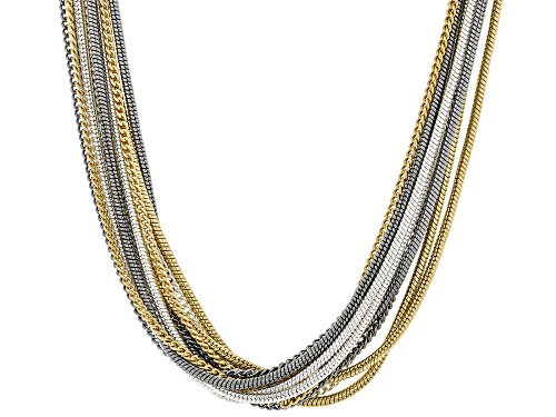 Off Park ® Collection, Tri Colored Layered Chain Necklace