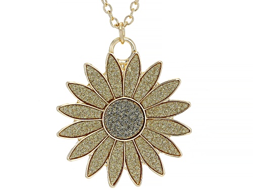 Photo of Off Park ® Collection, Gold Tone Sunflower Shimmer Pendant with 18" Chain