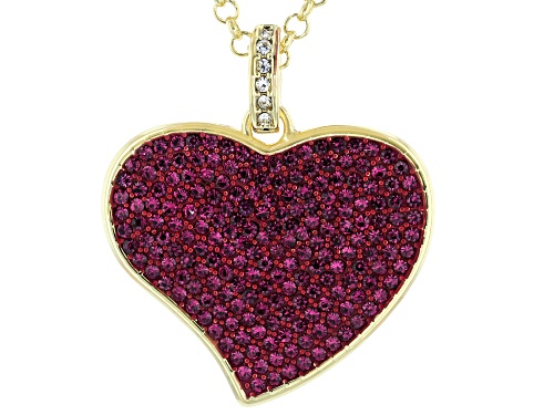 Photo of Off Park ® Collection, Pink Crystal Gold Tone Heart Shaped Necklace