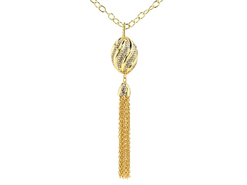 Photo of Off Park ® Collection, Clear Crystal Sphere Gold Tone Tassel Necklace