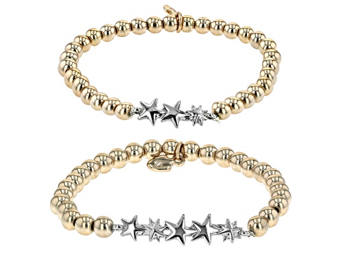 Photo of Off Park ® Collection, Two Tone Shooting Star Set of 2 Stretch Bracelets