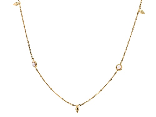 Photo of Off Park ® Collection, Pearl Simulant Gold Tone Planet Convertible Charm Anklet/Necklace