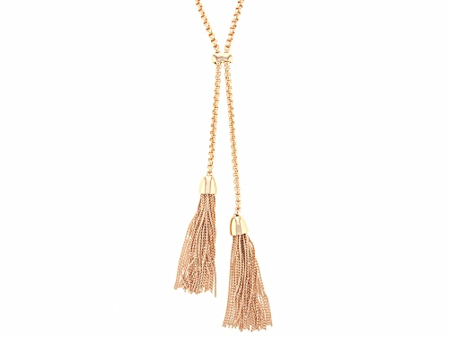 Off Park ® Collection, White Crystal Gold Tone Tassel 28" Necklace