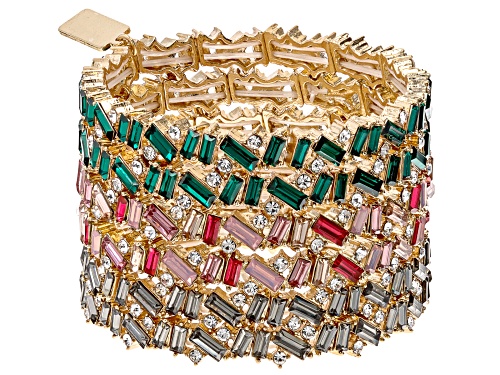 Off Park® Collection, Crystal Gold Tone Set of 6 Stretch Bracelets