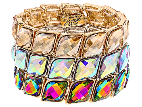 Photo of Off Park® Collection, Multi-Color Crystal Silver & Gold Tone Set of 3 Stretch Bracelets