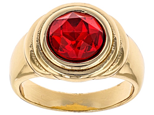 Photo of Off Park® Collection, Red Crystal Gold Tone Solitaire Ring - Size 7