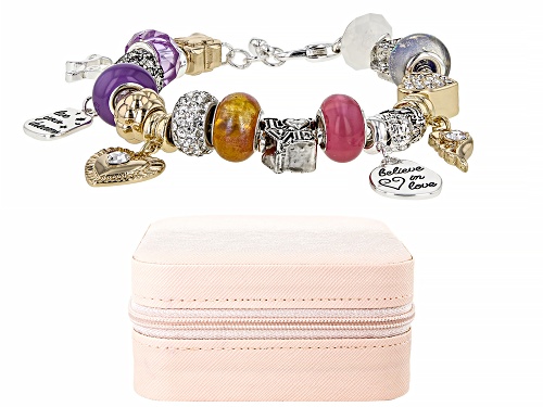 Off Park® Collection, Crystal, Silver & Gold Tone Set of 20 Boxed Charms With Bracelet