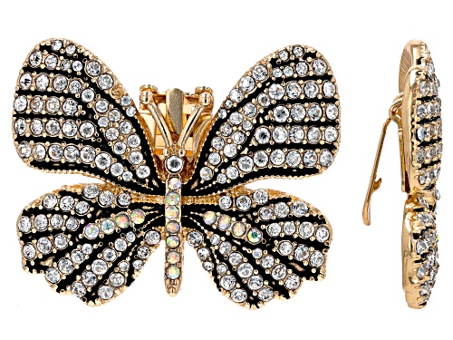 Off Park® Collection, Crystal Gold Tone Butterfly Set of 2 Shoe Clips