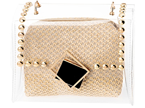Off Park® Collection, Gold Tone Clear Clutch With Removable Pouch