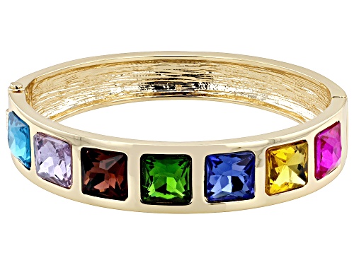 Off Park® Collection, Multi-Color Glass Gold Tone Bangle Bracelet