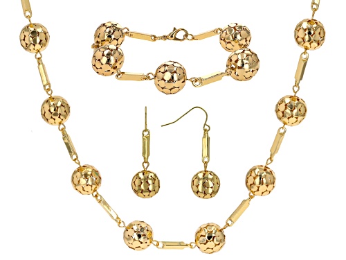 Off Park® Collection, Gold Tone Ball Station Necklace, Earring, &  Bracelet Set