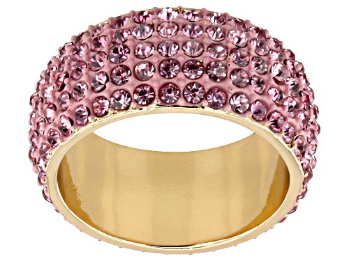 Off Park® Collection, Pink Crystal Gold Tone Band Ring - Size 8