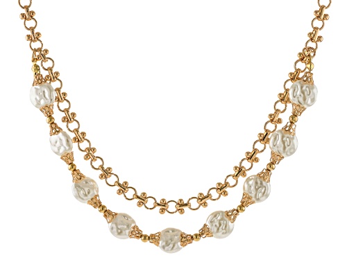 Off Park® Collection, Cream Pearl Simulant Gold Tone Double Strand Necklace