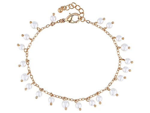 Off Park® Collection, Pearl Simulant Gold Tone Station Anklet