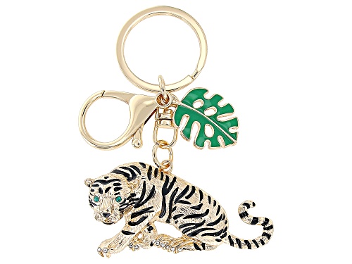 Off Park® Collection, Multi-Color Enamel Gold Tone Tiger Keychain