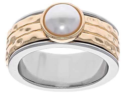 Off Park® Collection Pearl Simulant Two-Tone Ring - Size 7