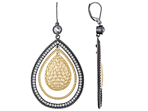 Off Park® Collection Crystal Two-Tone Dangle Chandelier Earrings