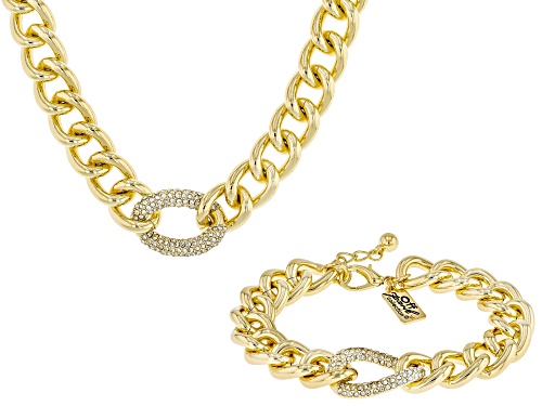 Off Park® Collection, White Crystal Gold Tone Necklace & Bracelet Set