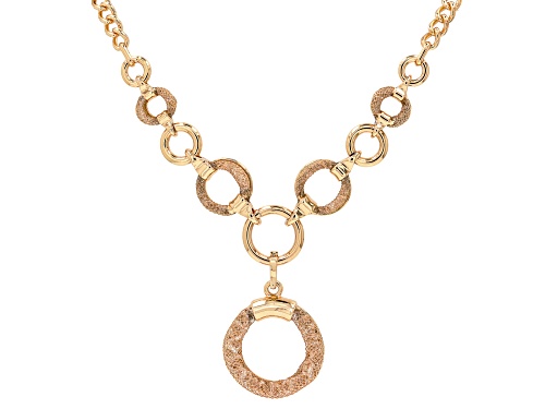 Off Park® Collection, White Crystal Gold Tone Circle Statement Necklace - Size 17