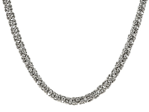 Off Park ® Collection White Crystal Silver Tone 8mm Byzantine Link Necklace