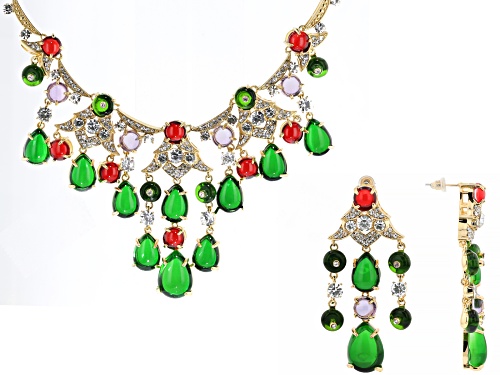 Off Park® Collection, Multi-Color Crystal Gold Tone Statement Necklace & Earring Set