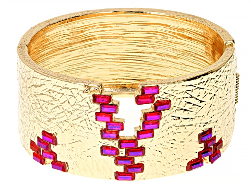 Off Park® Collection, Fuschia Crystal Gold Tone Statement Cuff Bracelet