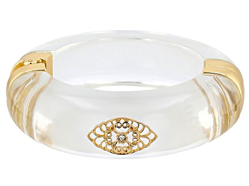 Off Park® Collection, Lucite & White Crystal Gold Tone Bangle Bracelet