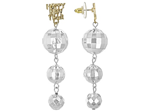 Off Park® Collection Crystal & Plastic Two-Tone New Year's Eve Disco Ball Earrings