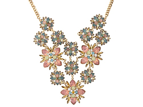 Off Park ® Collection Multicolor Crystal Antiqued Gold Tone Statement Necklace