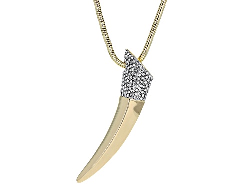 Off Park ® Collection White Crystal Two Tone Horn Necklace