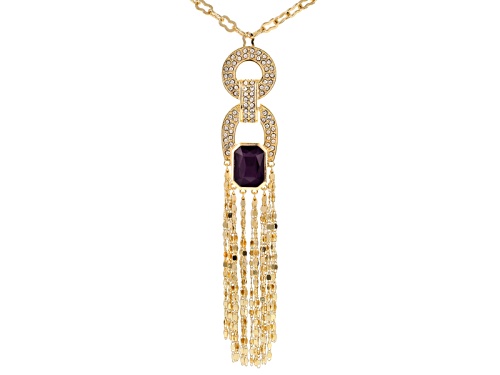 Off Park ® Collection Multicolor Crystal Gold Tone Tassel Necklace