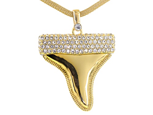 Off Park ® Collection White Crystal Gold Tone Shark's Tooth Necklace