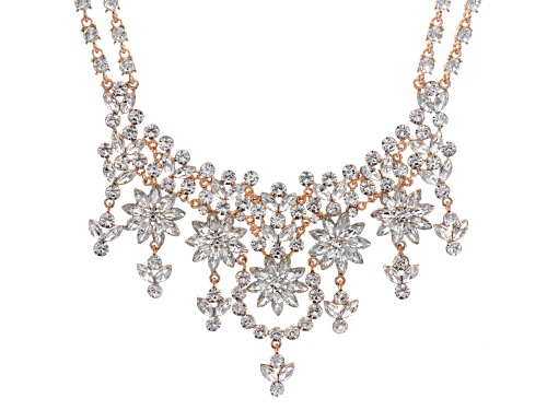 Off Park ® Collection White Crystal Rose Tone Statement Necklace